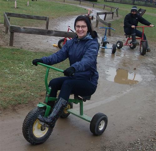 Theresa on bike